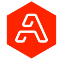 White Artifactory A on a red hexagon